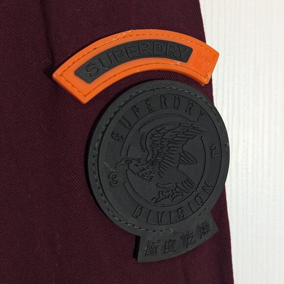 NWT SUPERDRY Maroon Long-Sleeve Button-Down Shirt - Picture 3 of 4